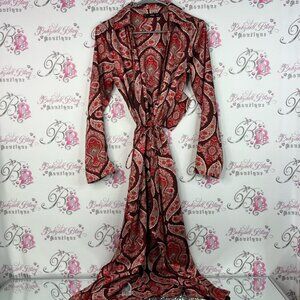 MNG cardigan kimono boho Paisley Red and Black Long Robe style